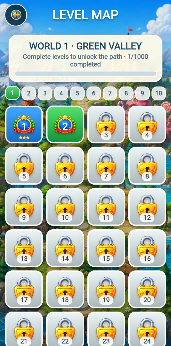 Word Search Adventure level map